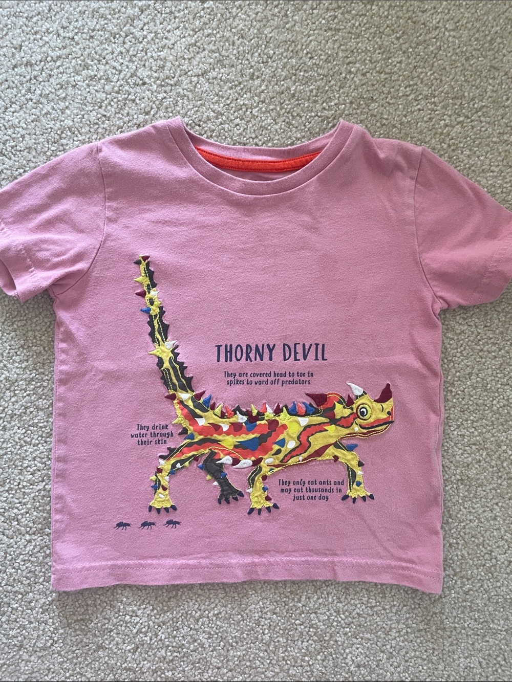 Mini Boden Pink Thorny Devil Graphic Tee